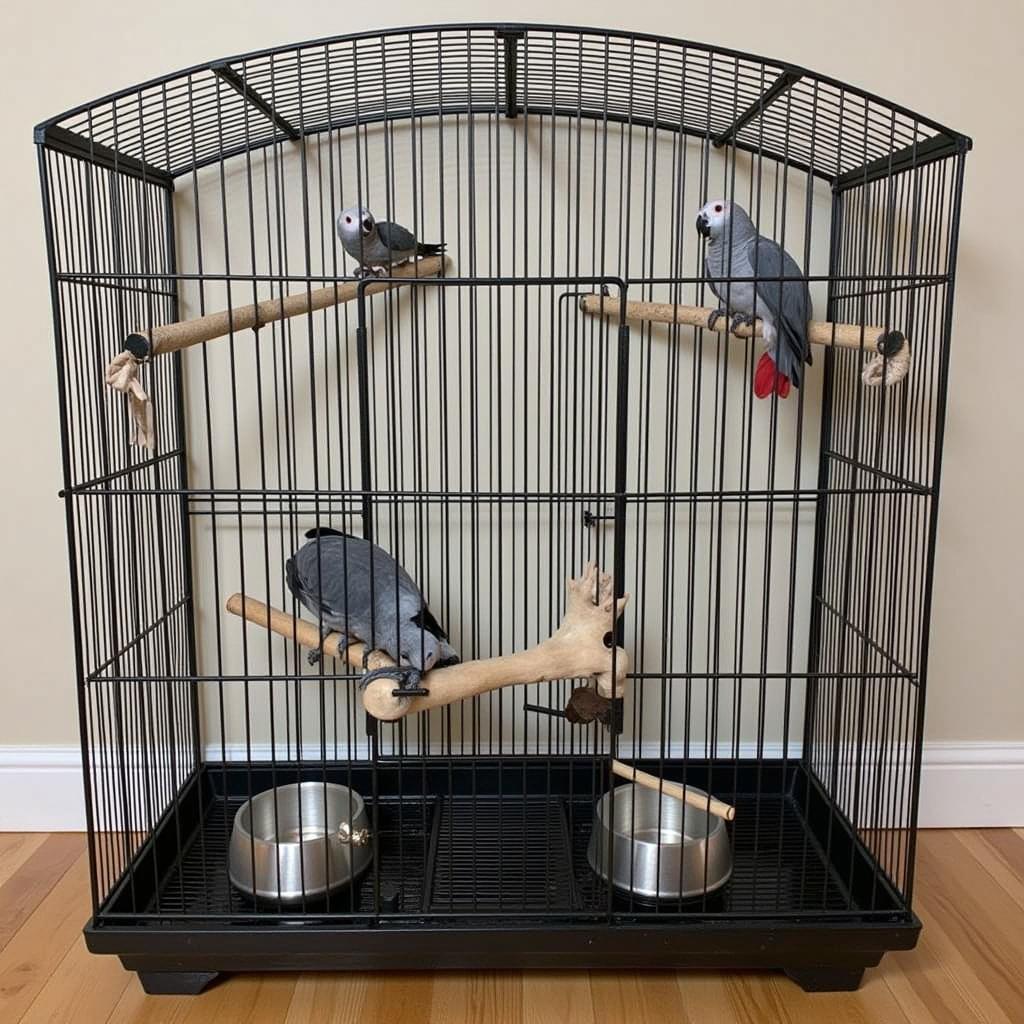 Ideal African Grey Parrot Cage Setup