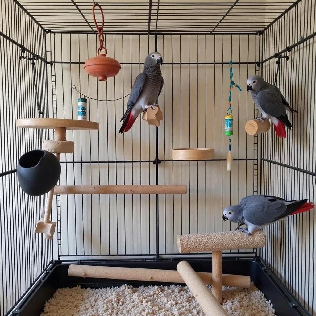 Ideal Cage Setup and Toys for an African Grey Parrot