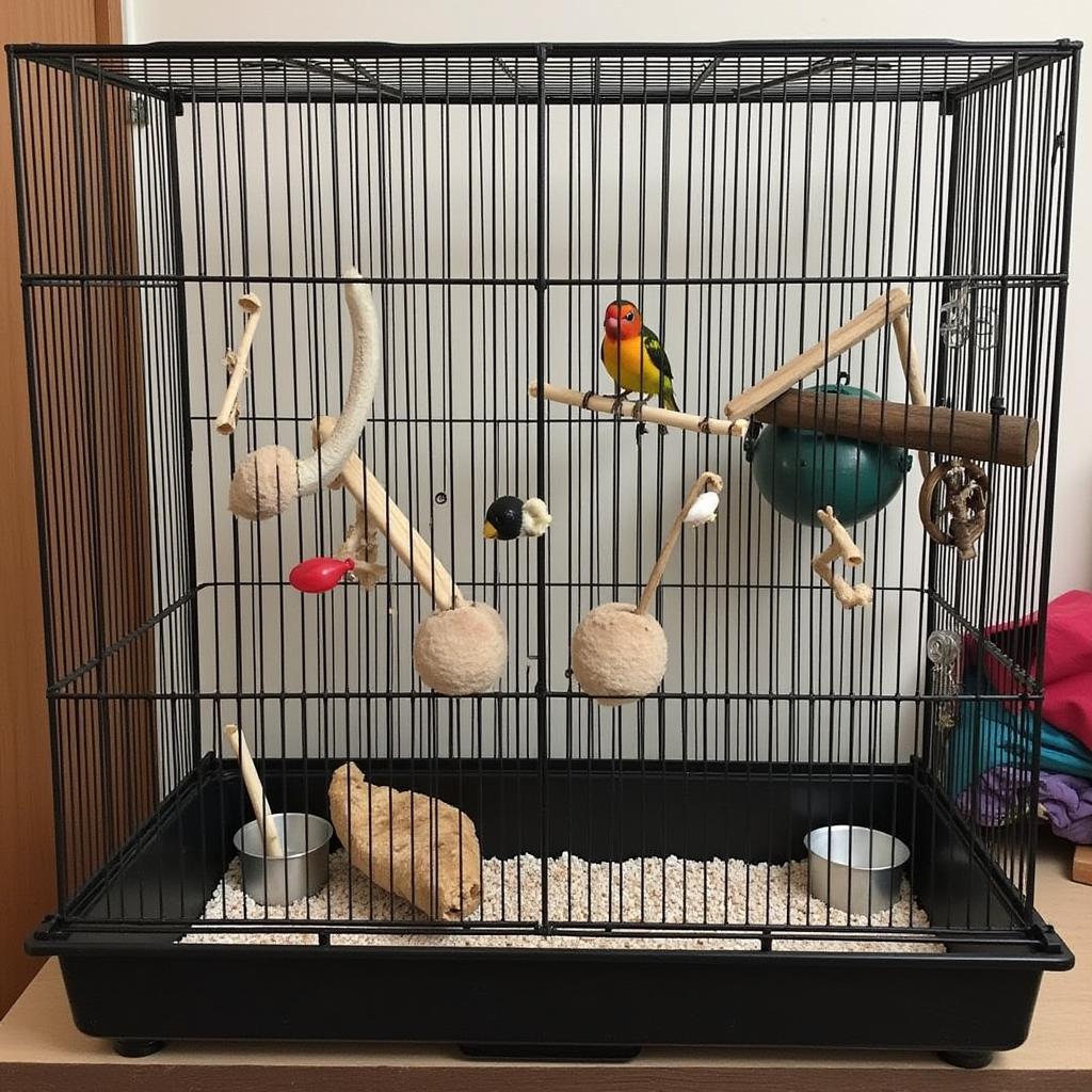 Ideal African Grey Parrot Cage Setup with Essential Accessories