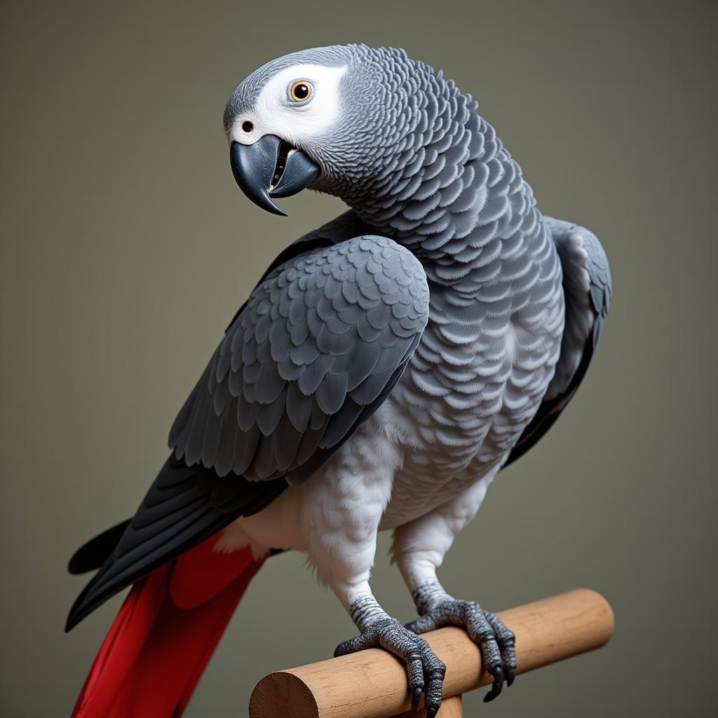 African Grey Parrot Showing Off Dance Moves