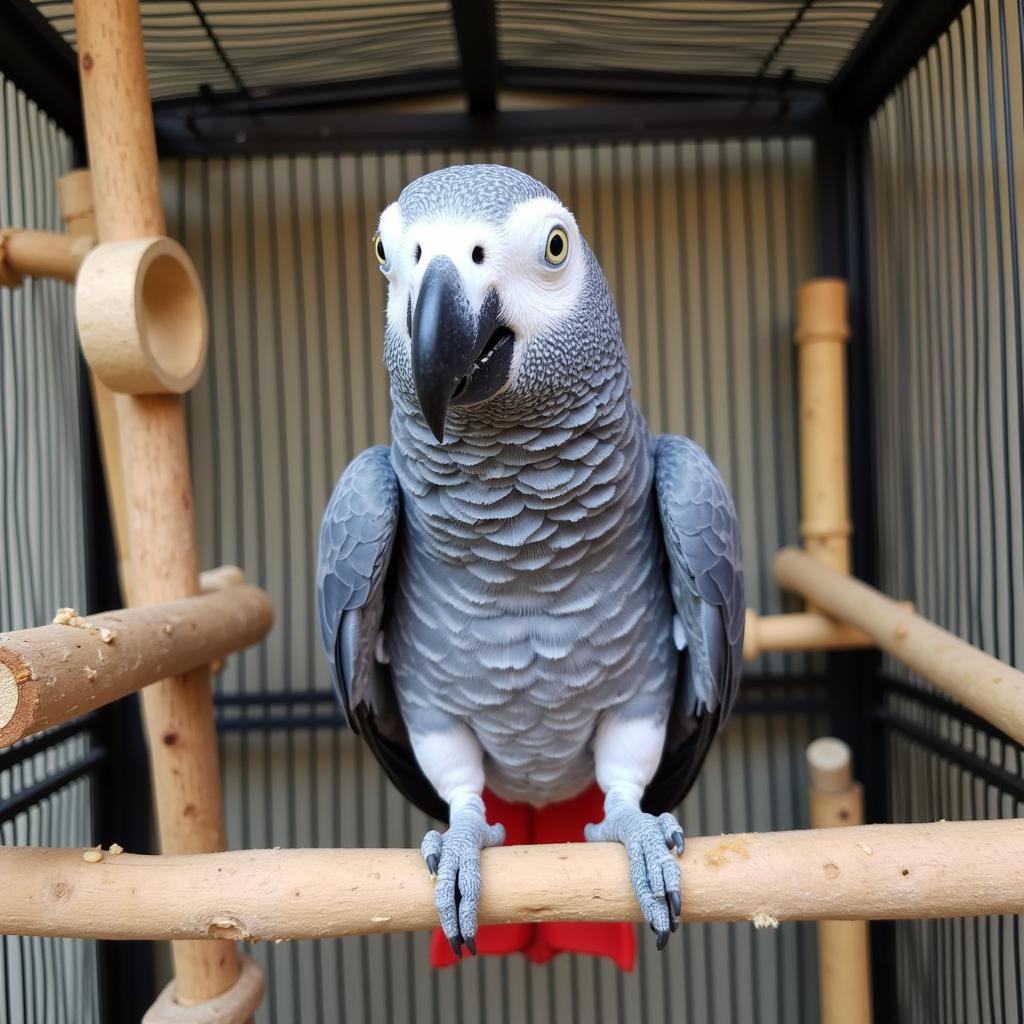 african-grey-parrot-in-a-spacious-cage-with-toys