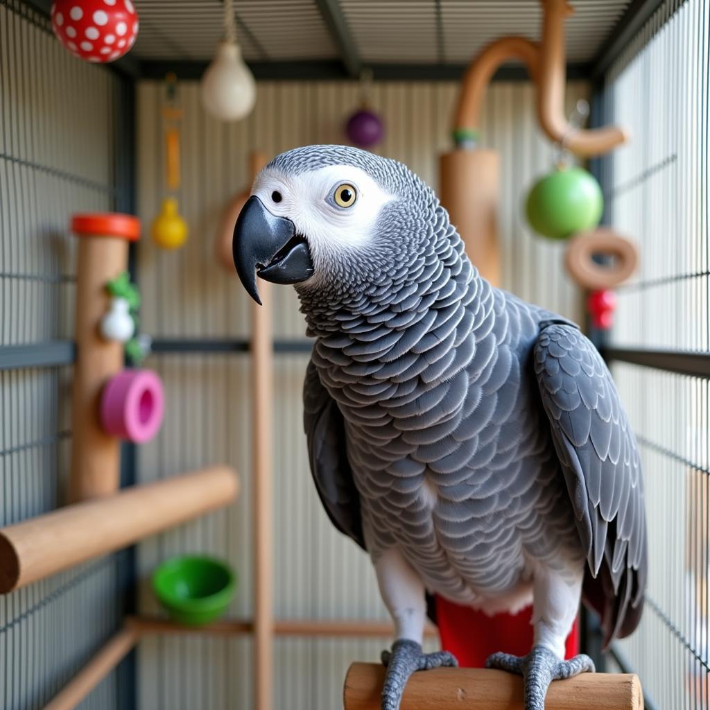 African Grey Parrot in a UK Home