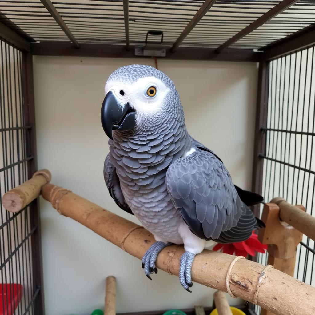 African Grey Parrot in a Kochi Pet Shop