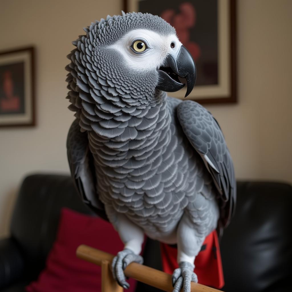 African Grey Parrot Mimicking Car Alarm