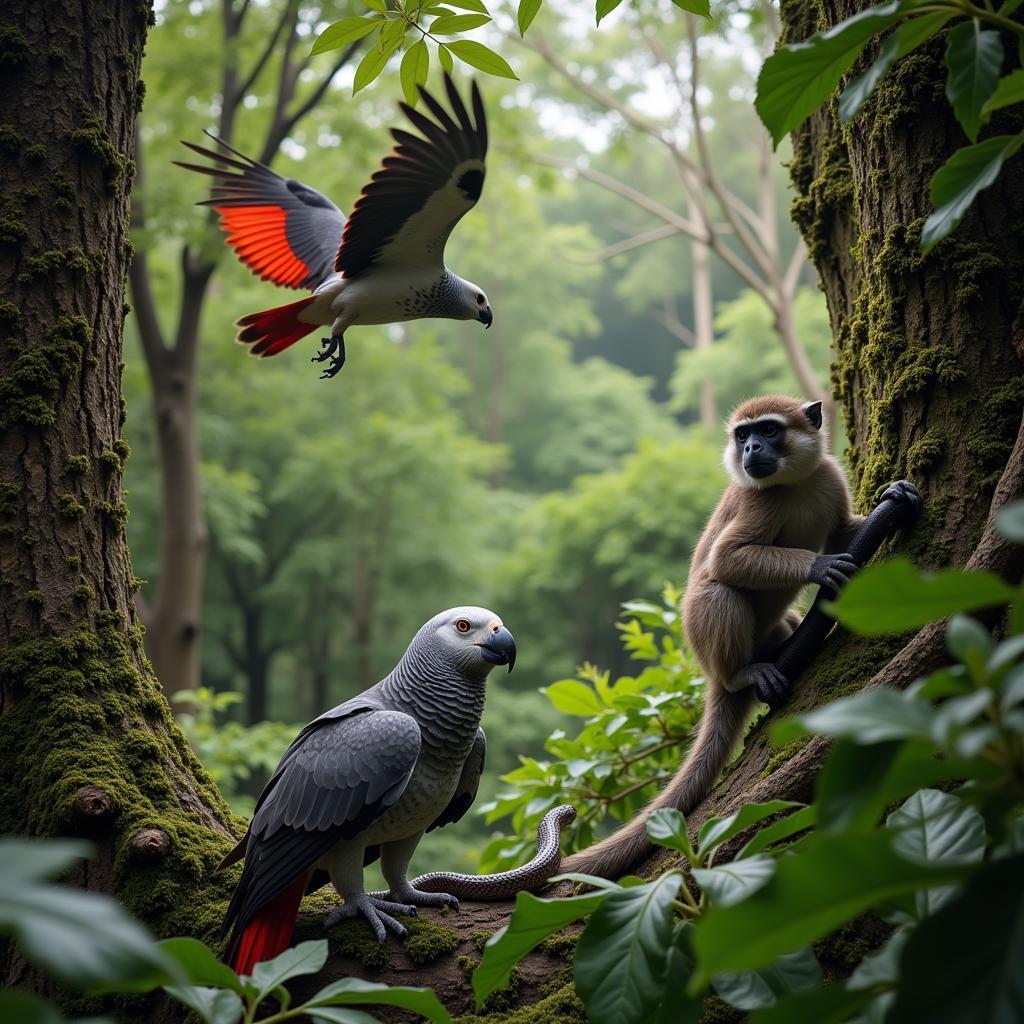 Predators and Threats to African Grey Parrots