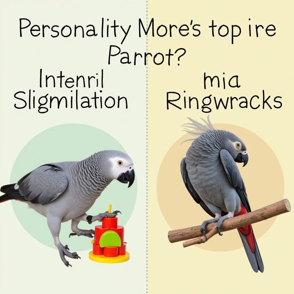 African Grey Parrot and Indian Ringneck Personality Differences