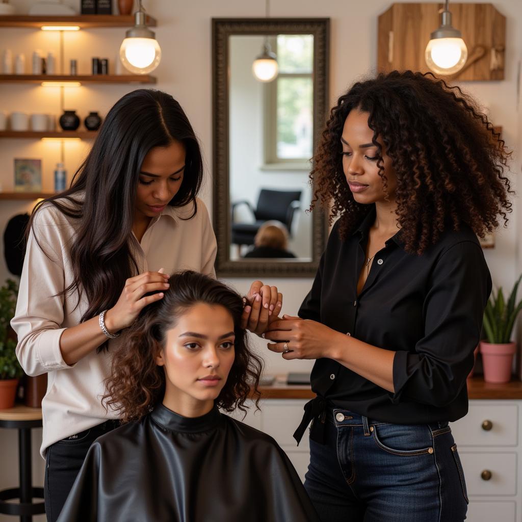 Consultation in an African Hair Salon in Sydney