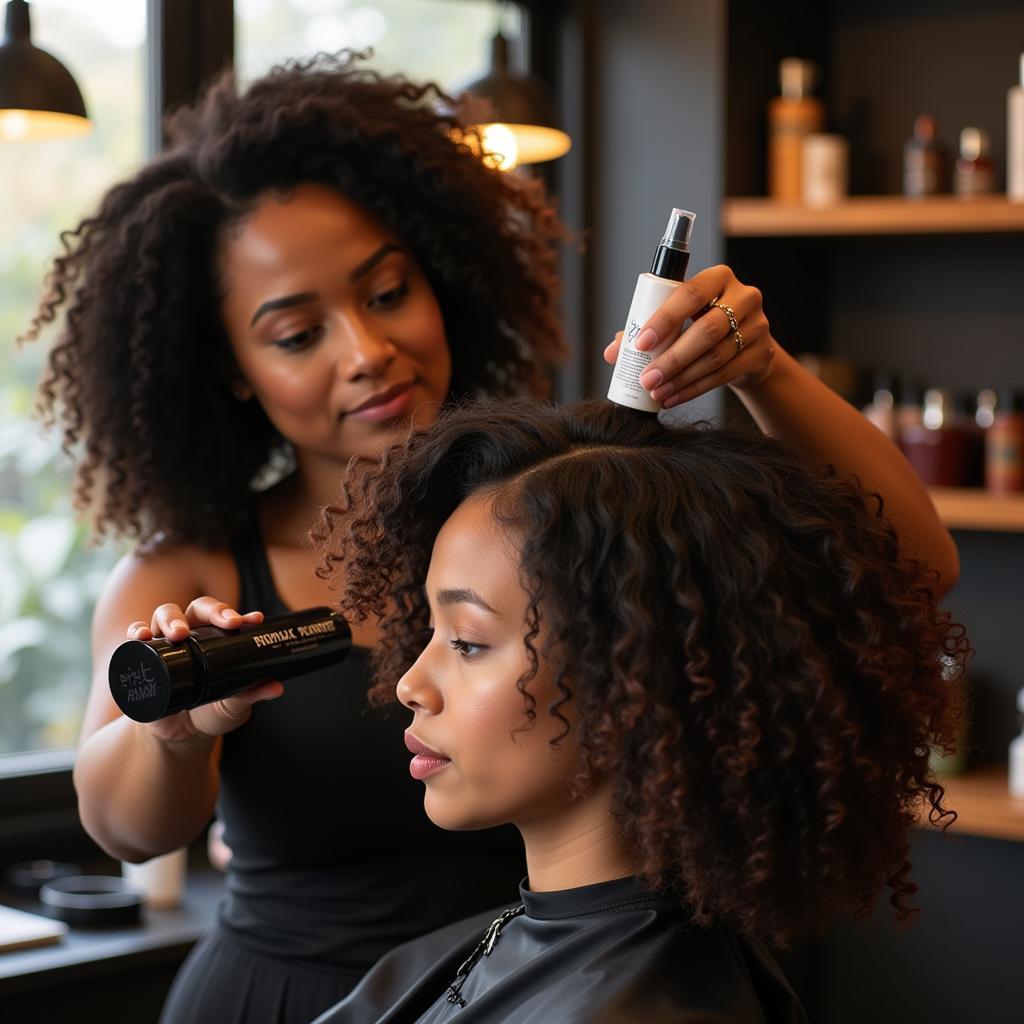 Natural Hair Styling in an African Hair Salon in Delhi