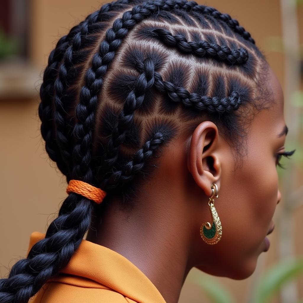 African Threading Hairstyle in 1983