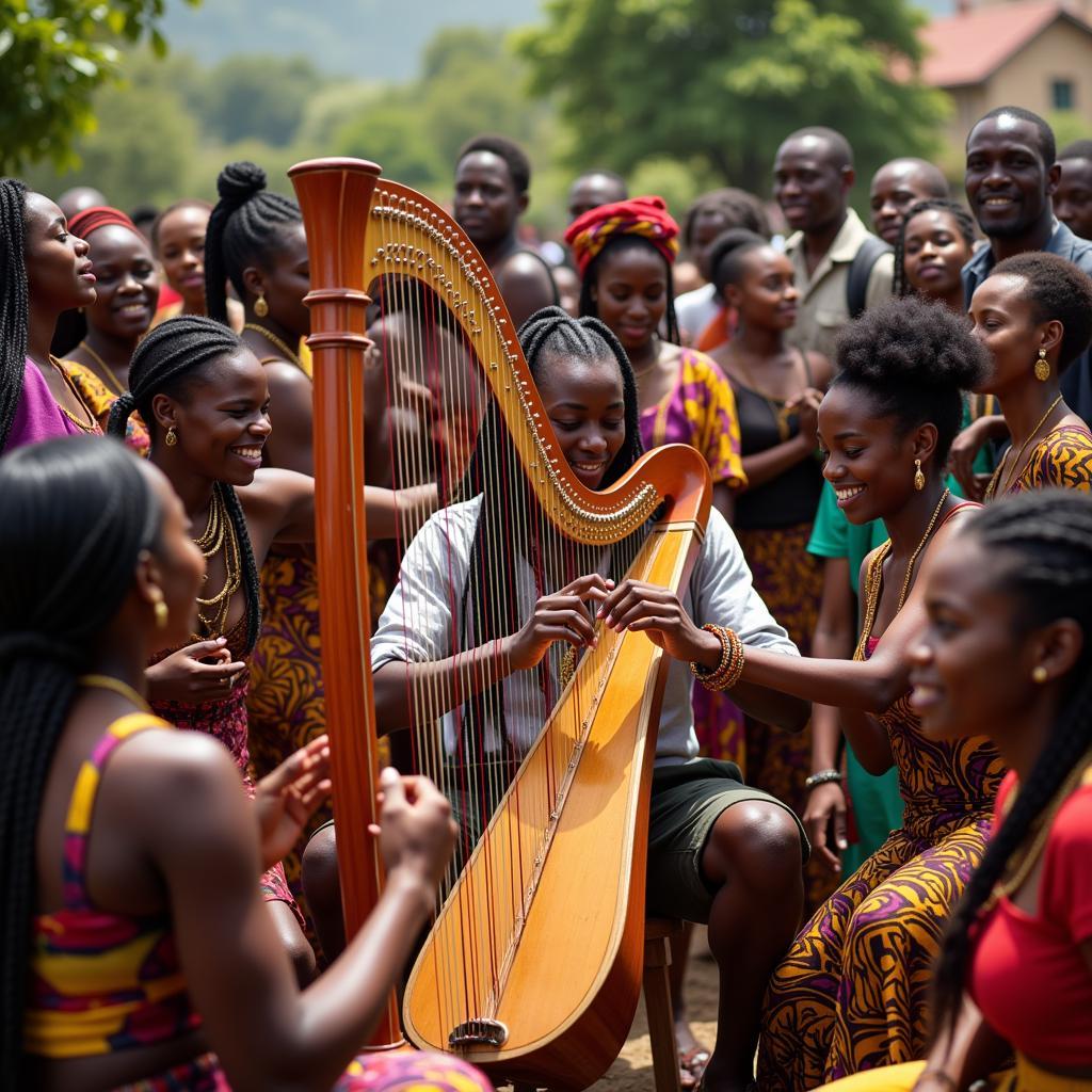 African Harp in Cultural Ceremony