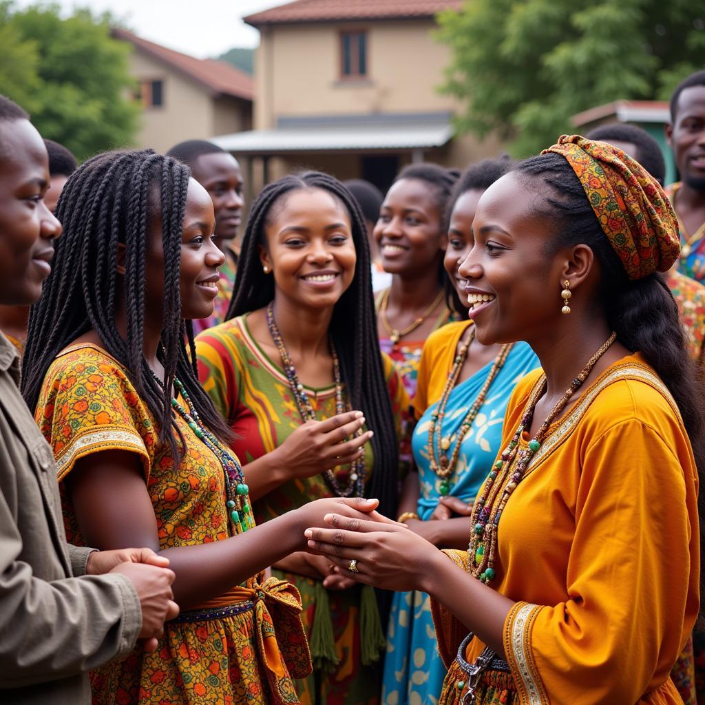 African High School Students Participating in a Community Event