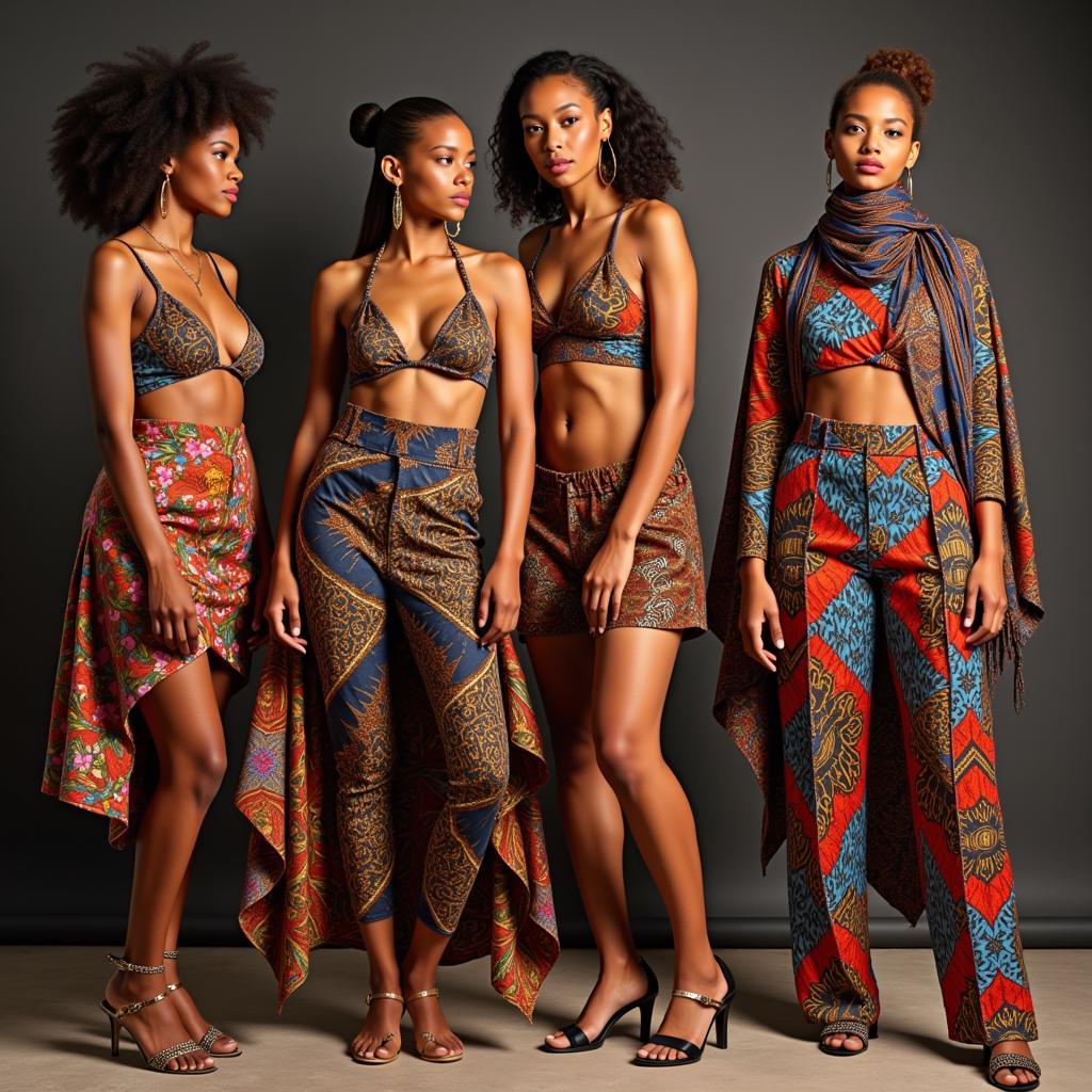 Modern African Fashion featuring Hip Scarves