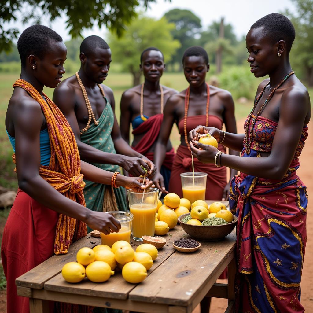 Traditional African Homemade Beverages Preparation