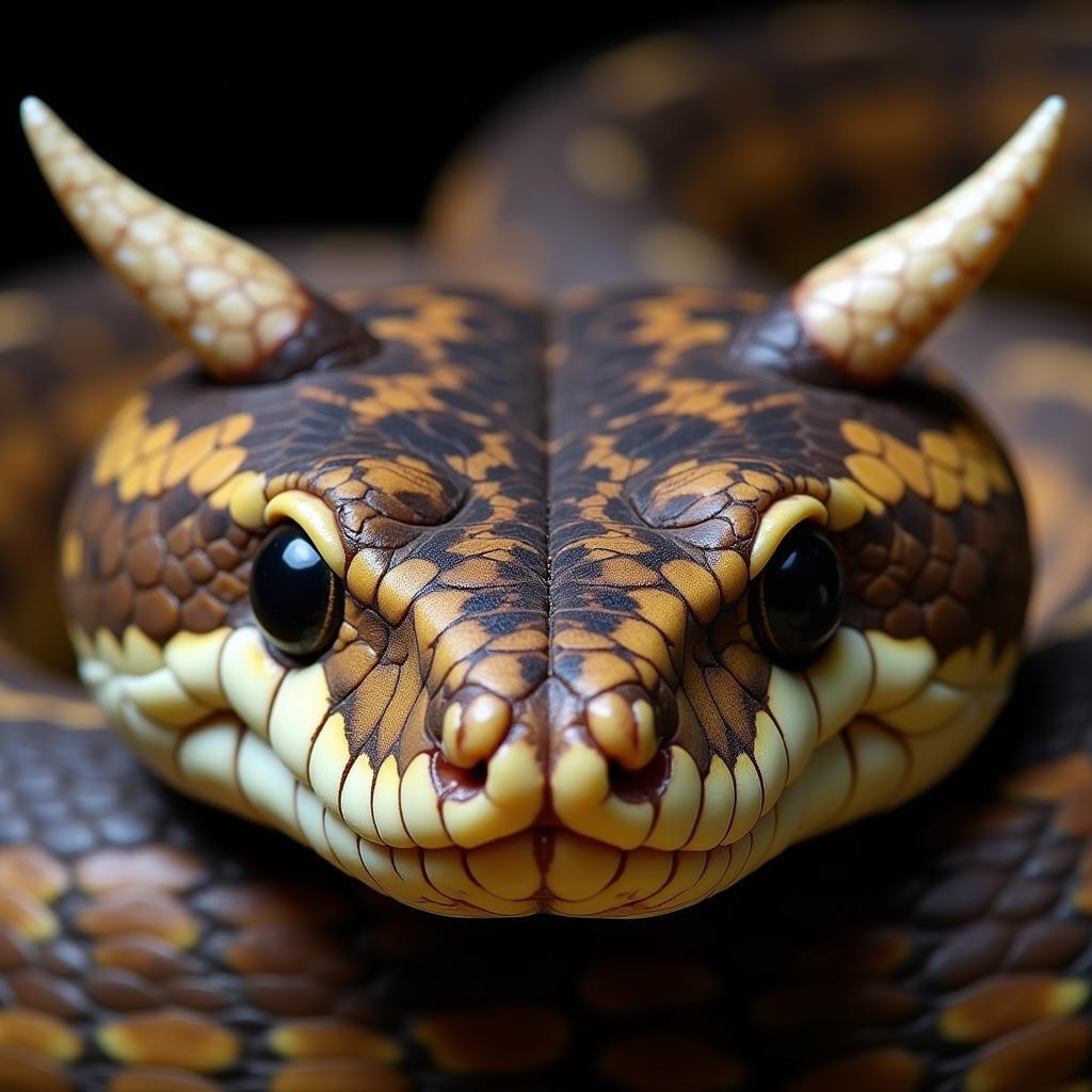 Close-up View of an African Horned Pit Viper