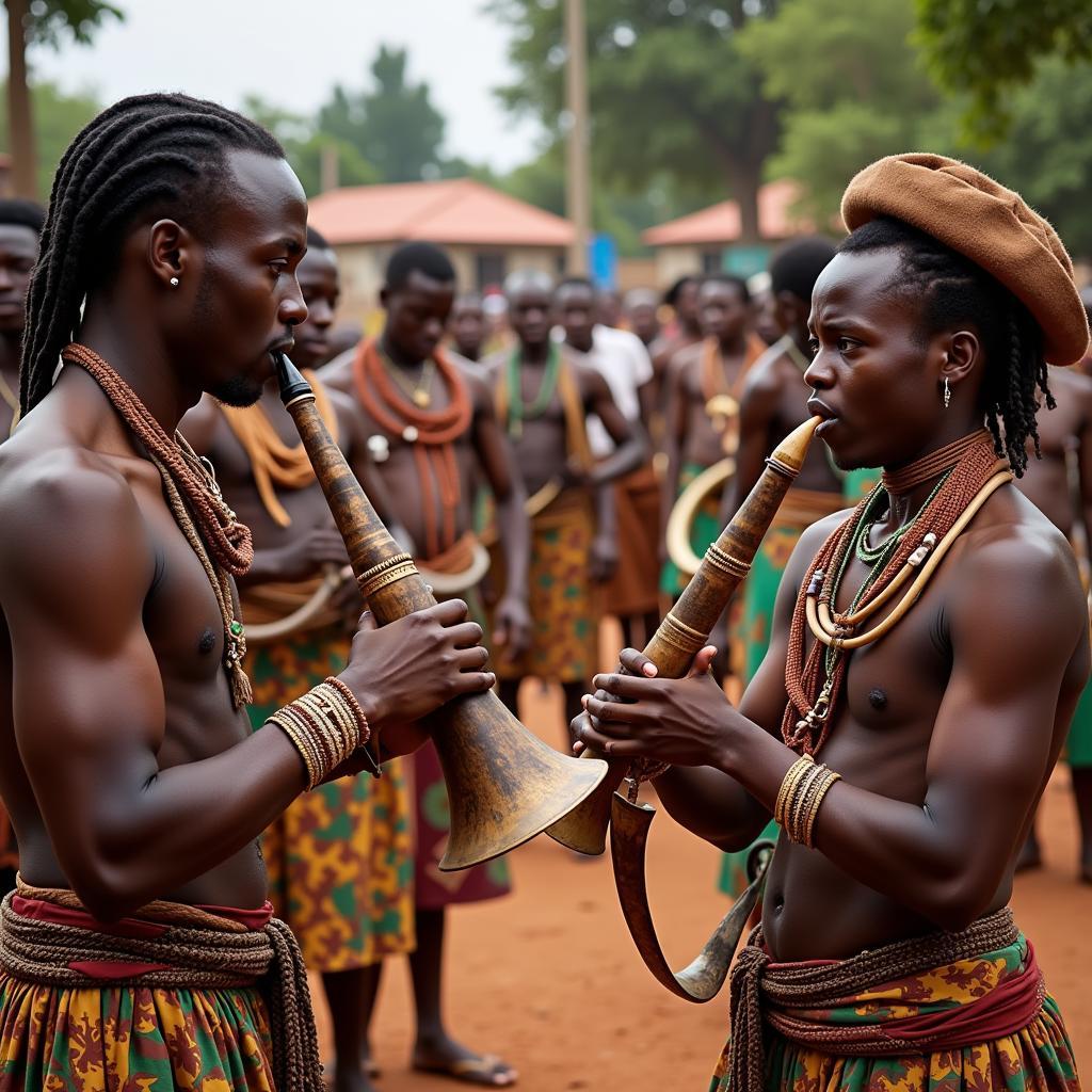 African Horns in Ceremonial Use: Depicting Traditional Rituals and Celebrations