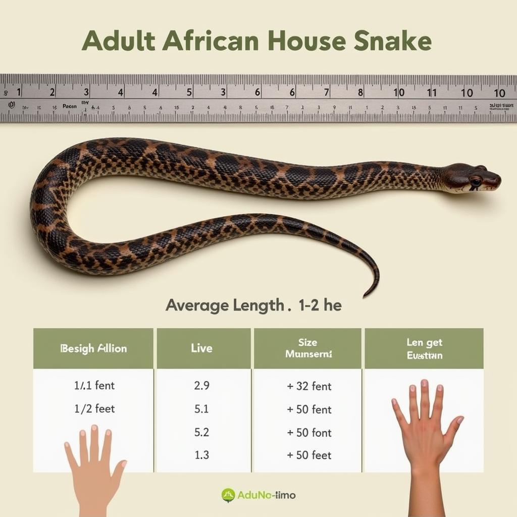 African House Snake Size Comparison Chart