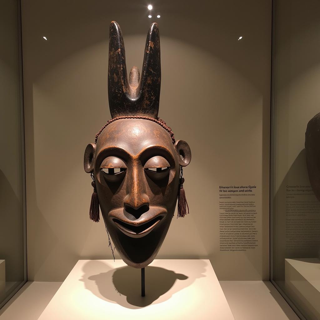 African Hunting Mask in Museum Display