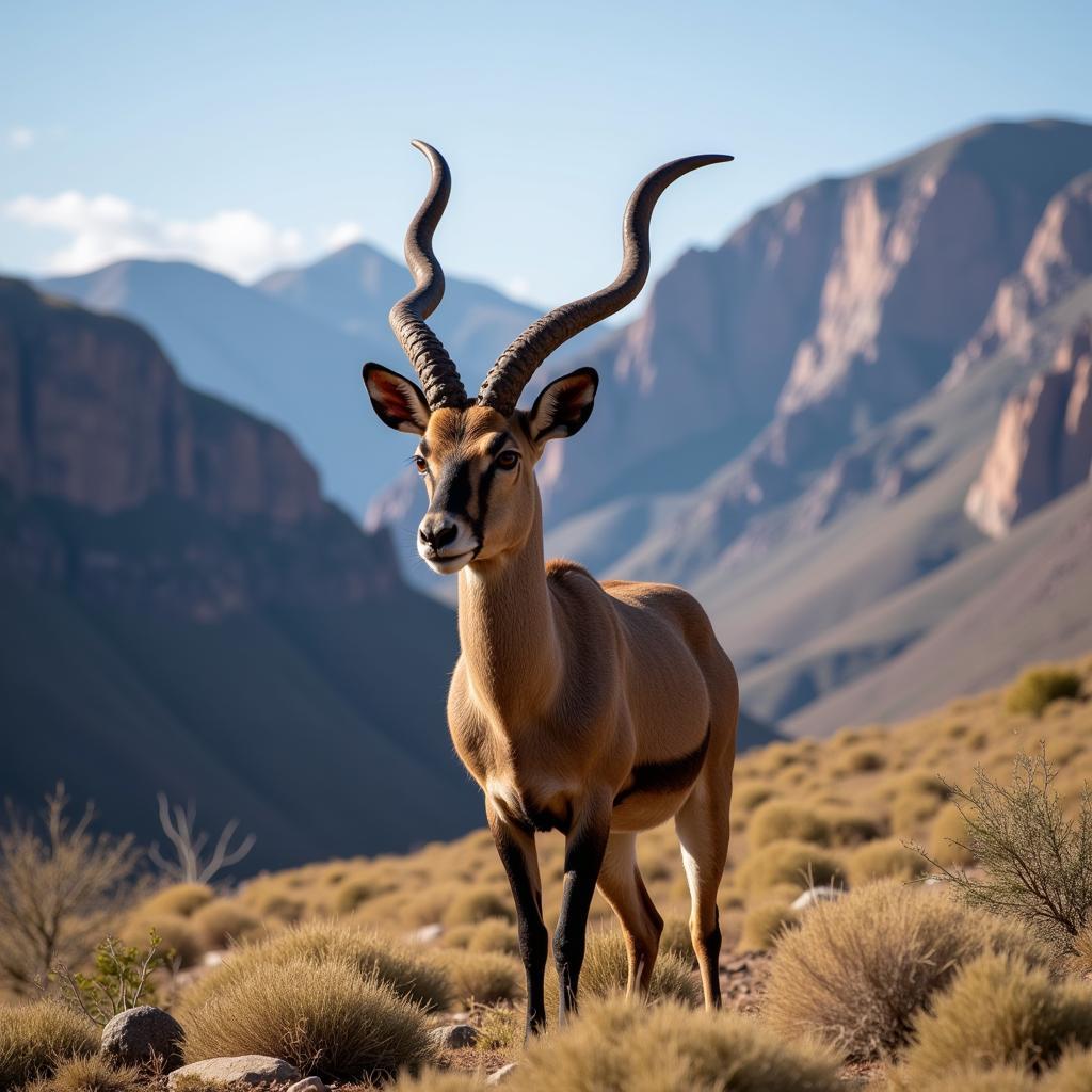 African Ibex in Simien Mountains National Park