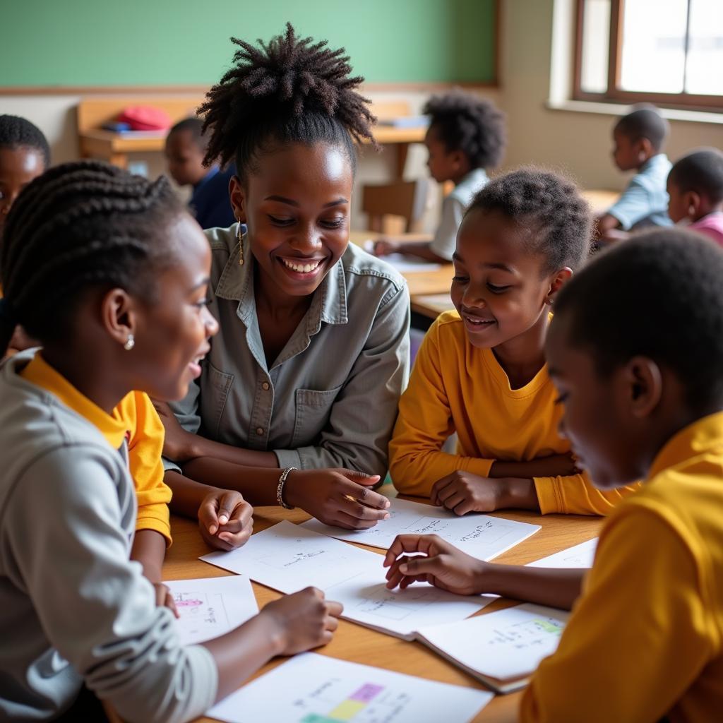 African Immigrant Children in Classroom