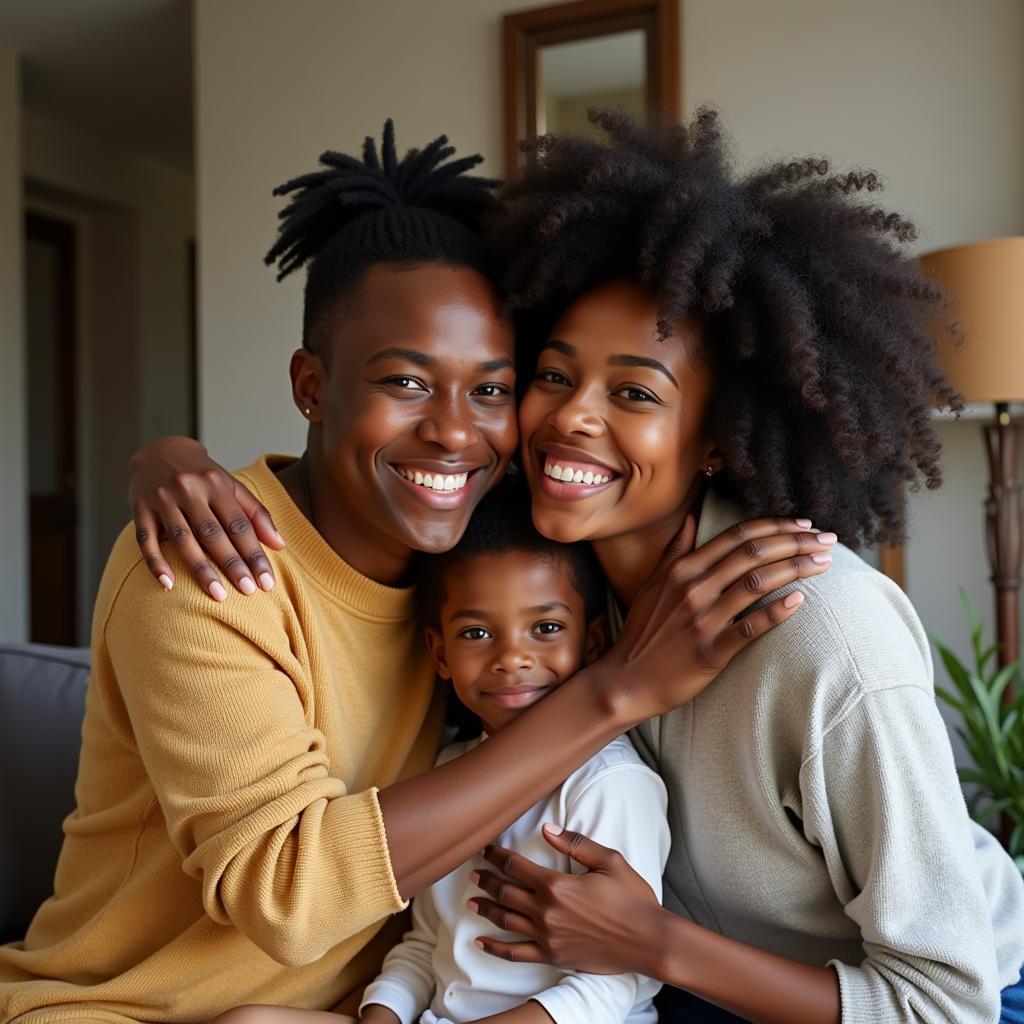 African Immigrant Family Celebrating Success