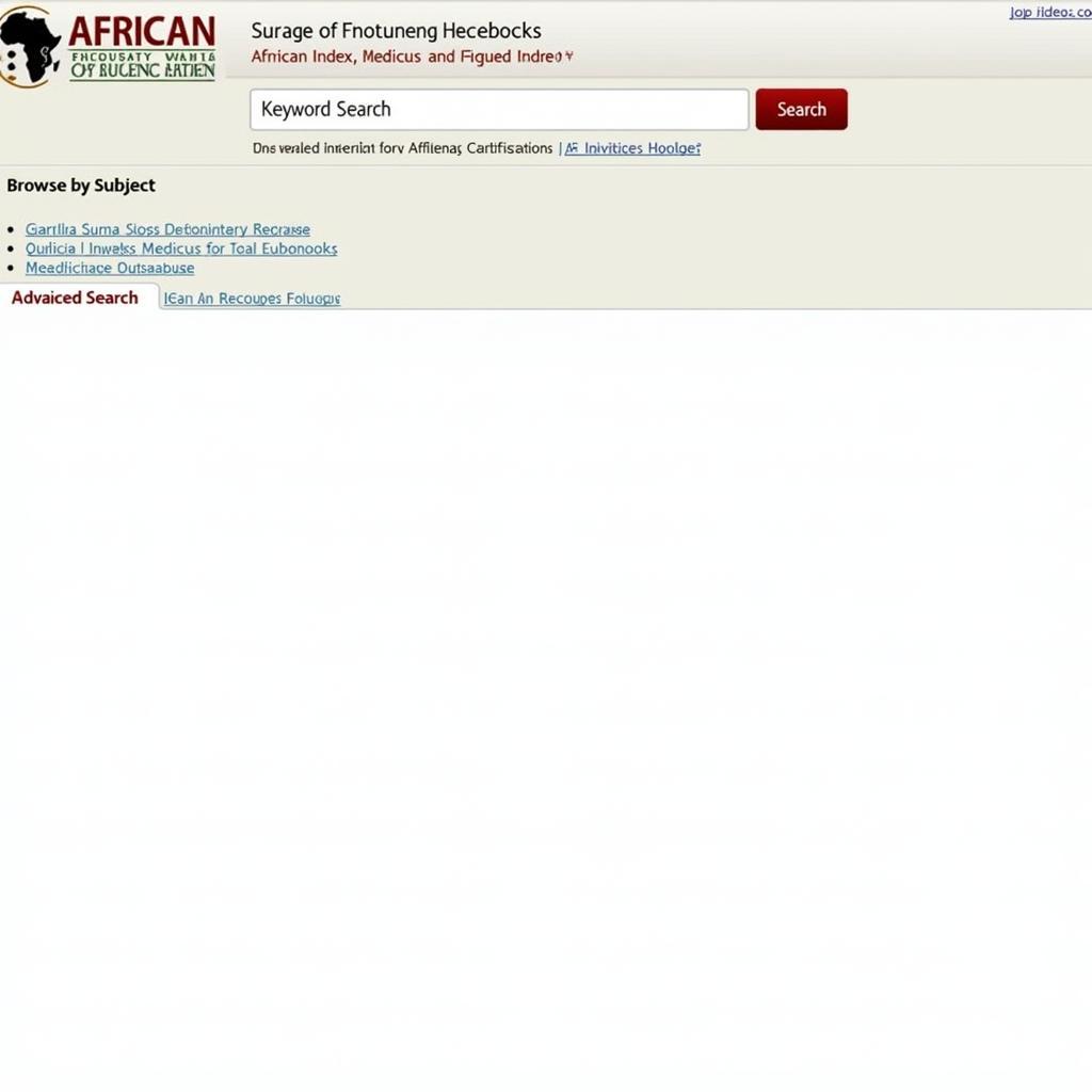 African Index Medicus Database Homepage