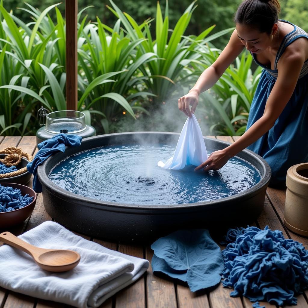 Traditional African Indigo Dyeing Process