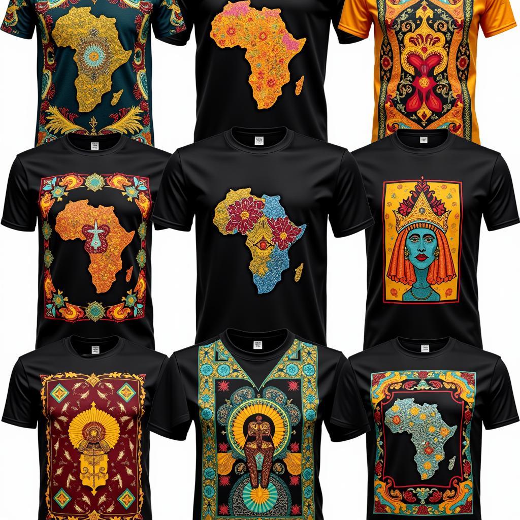 African Inspired Fashion T-Shirts Showcase Vibrant Prints and Cultural Motifs