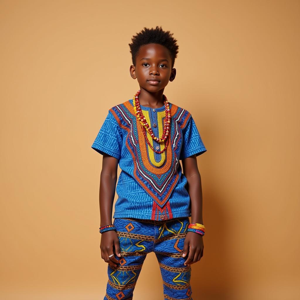 African Jighala Boy in a Modern Interpretation