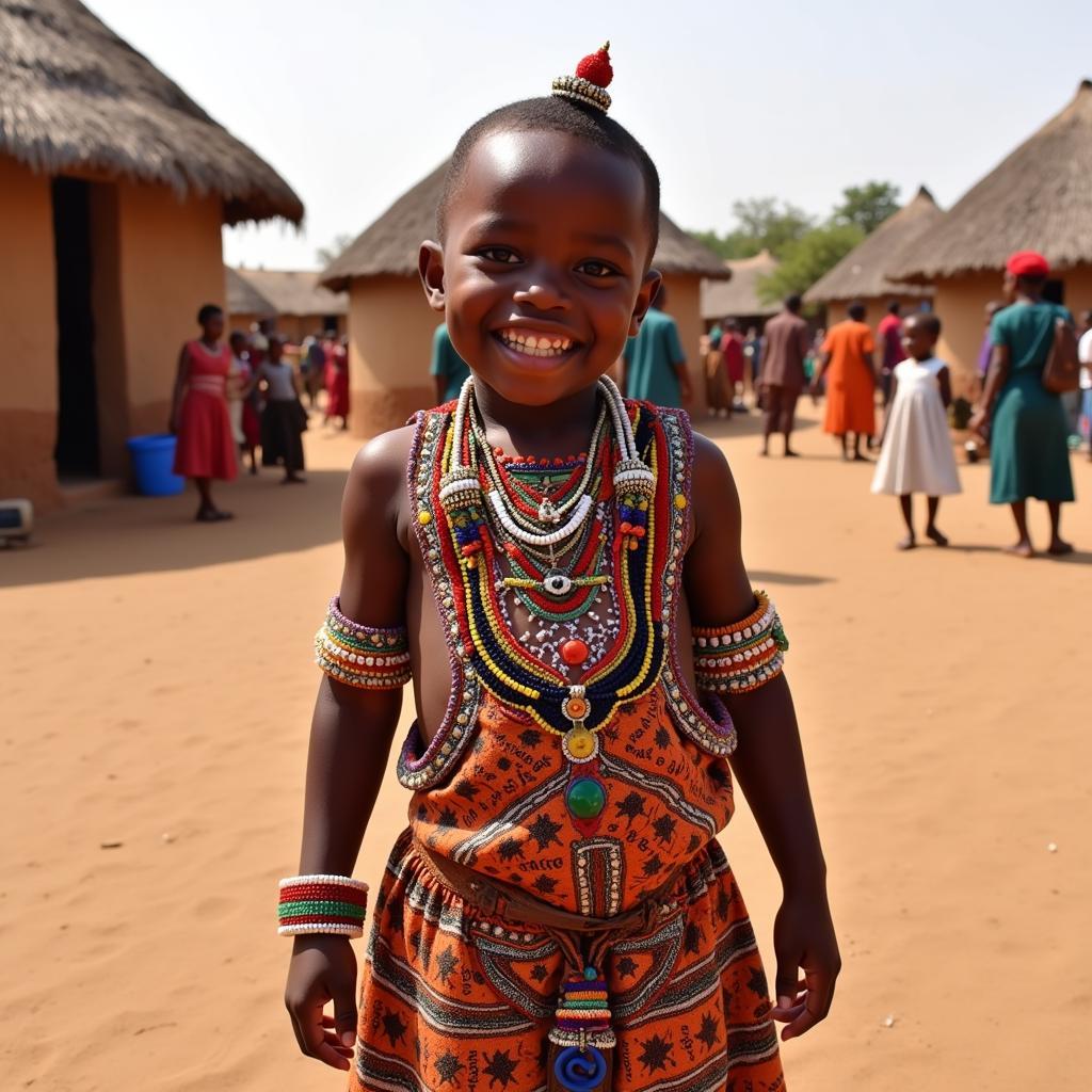 African Jighala Boy in Traditional Costume