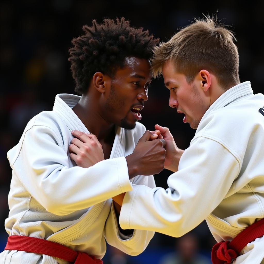 Intense Match at the African Judo Championships 2019