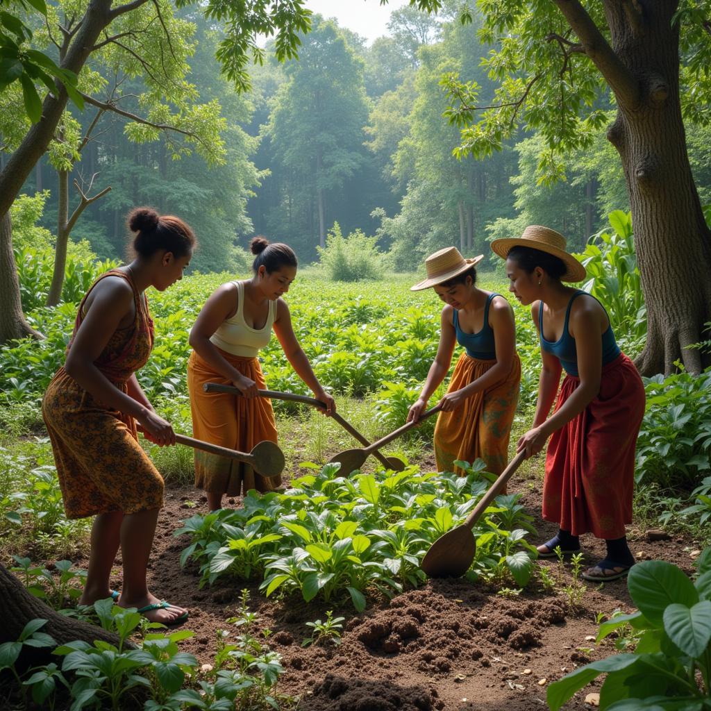 Women Farming in an African Jungle