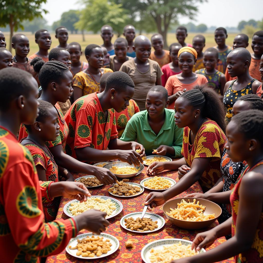 Community Gathering During an African Kazwa Celebration