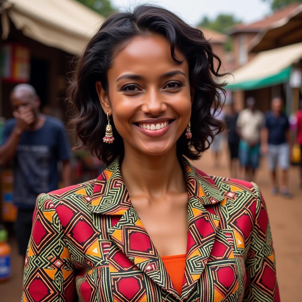 Vibrant Kente Cloth Jacket for Women