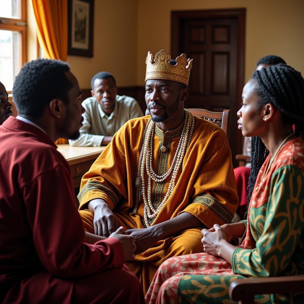 African King Meeting with Community Leaders in 2017