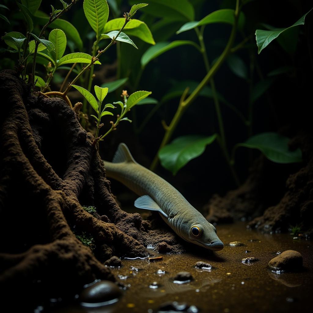 African Knife Fish in its Natural Habitat