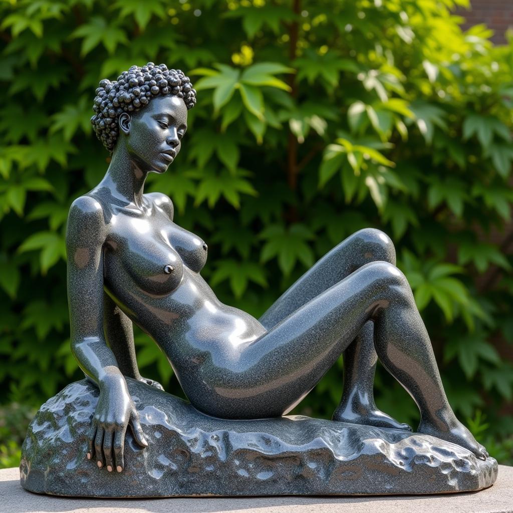 Reclining African Lady Granite Sculpture: A Powerful Symbol of Heritage