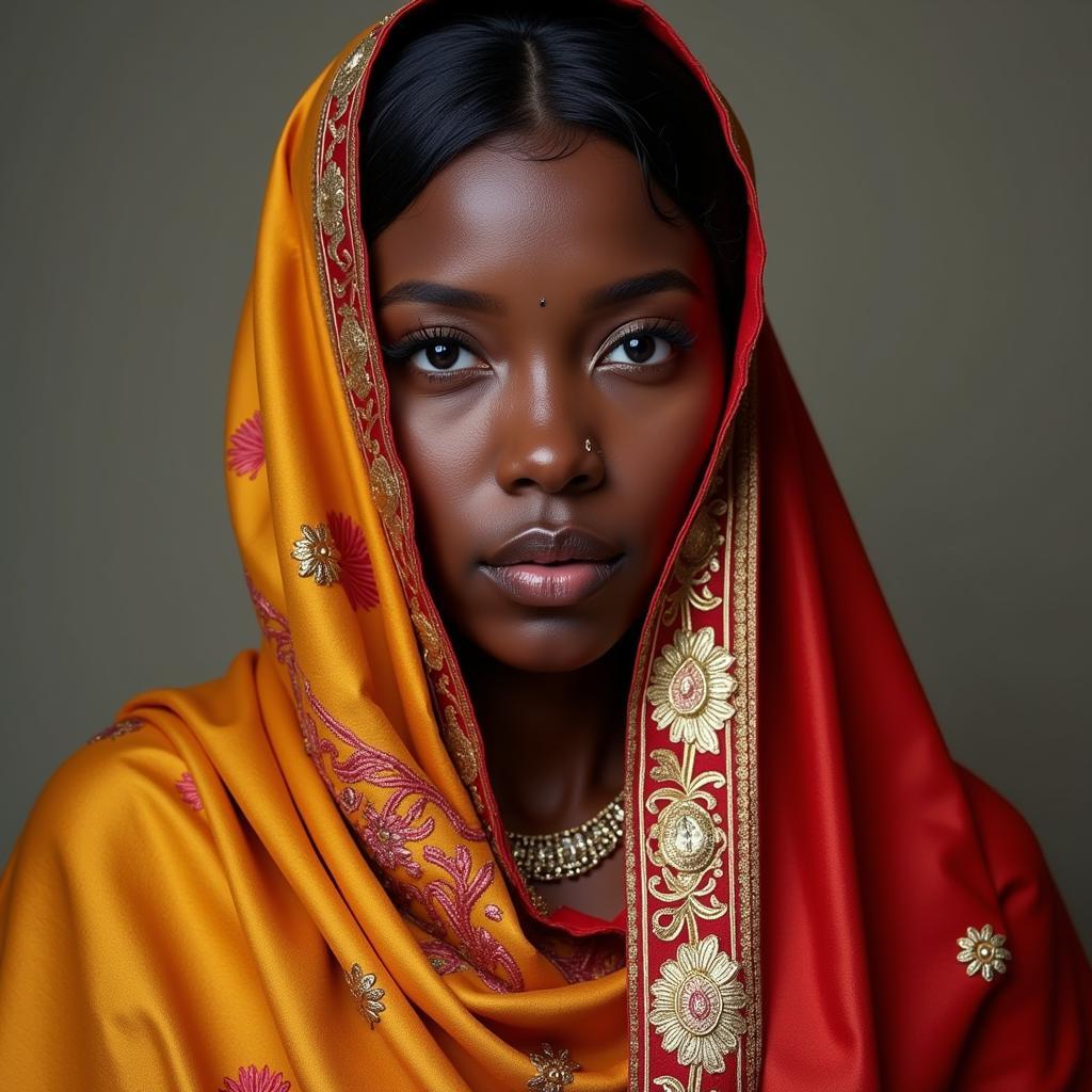 African Lady in Indian Wedding Dress: A Respectful Cultural Fusion