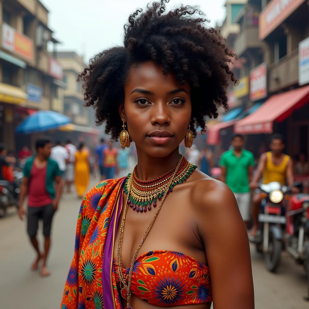 Portrait of an African Lady in Kolkata