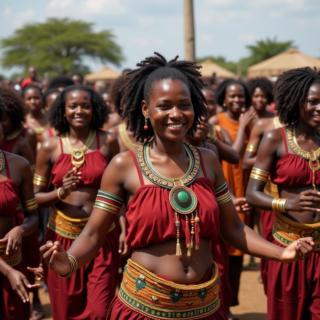 African Lady Tribal Ceremony and Dance