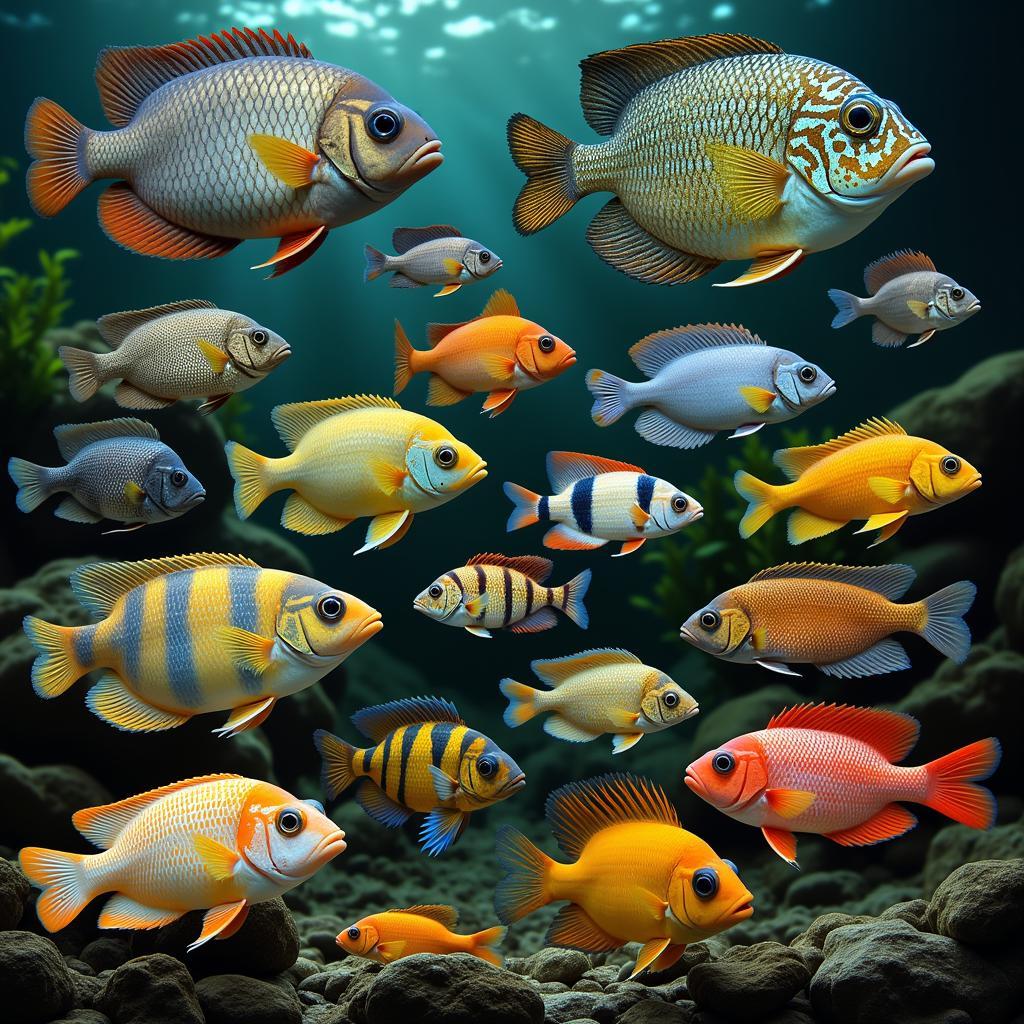 Diverse African Lake Cichlids