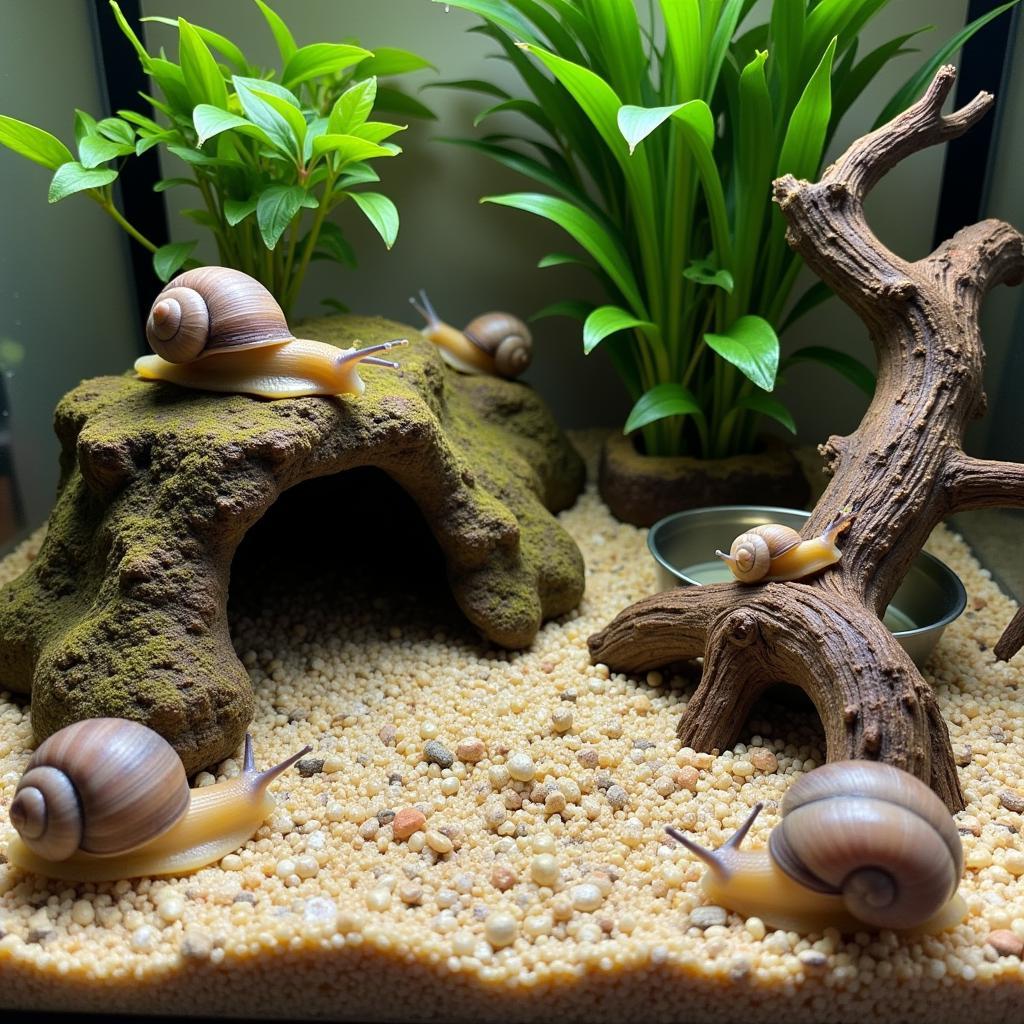 African Land Snail Tank Setup