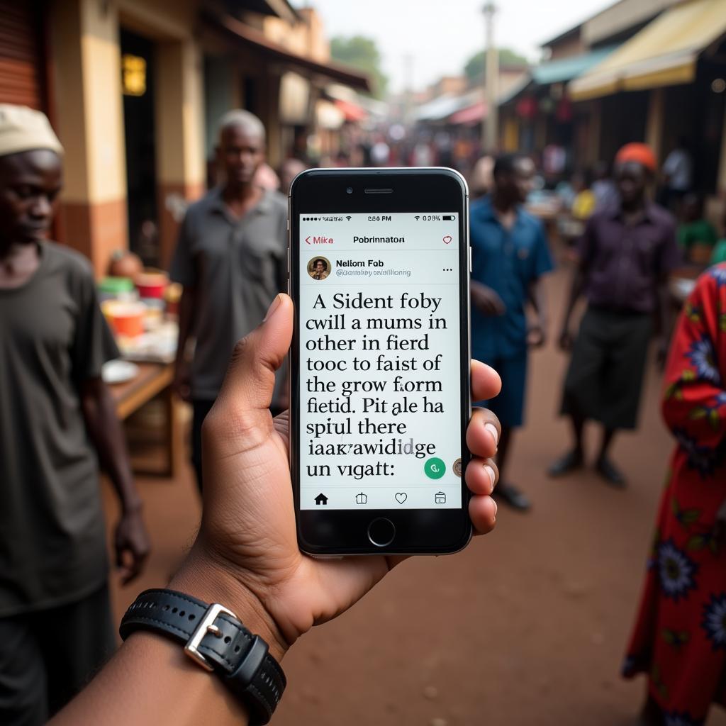 African Language Script Displayed on a Digital Device