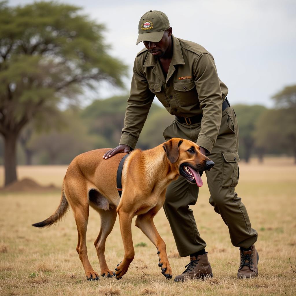 African Lion Hound with Handler