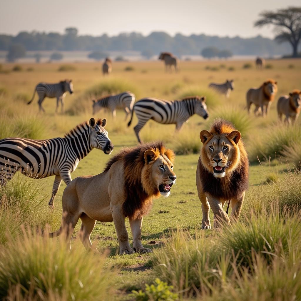 African Lion Pride Hunting