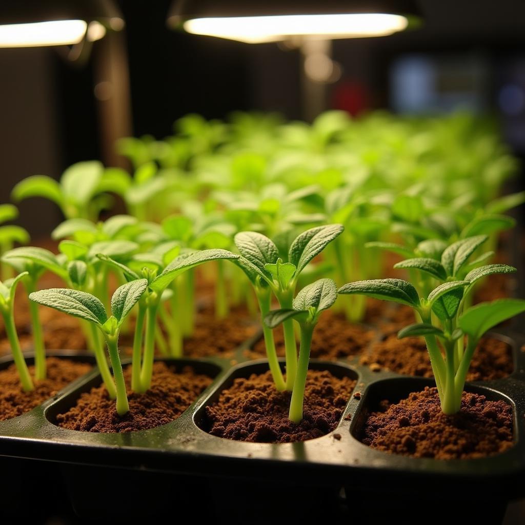 African Marigold Seedlings Indoors