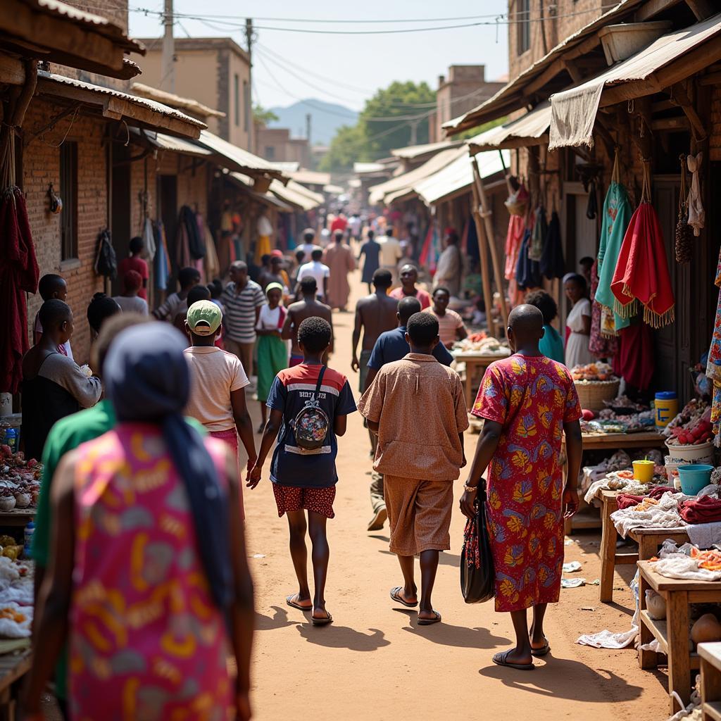 Vibrant African Market Scene