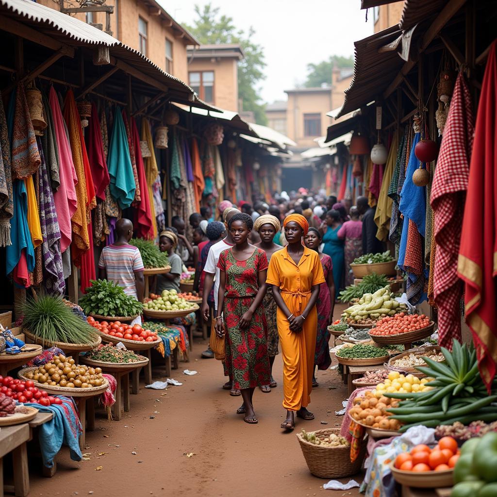 African Marketplace Vibrant Culture