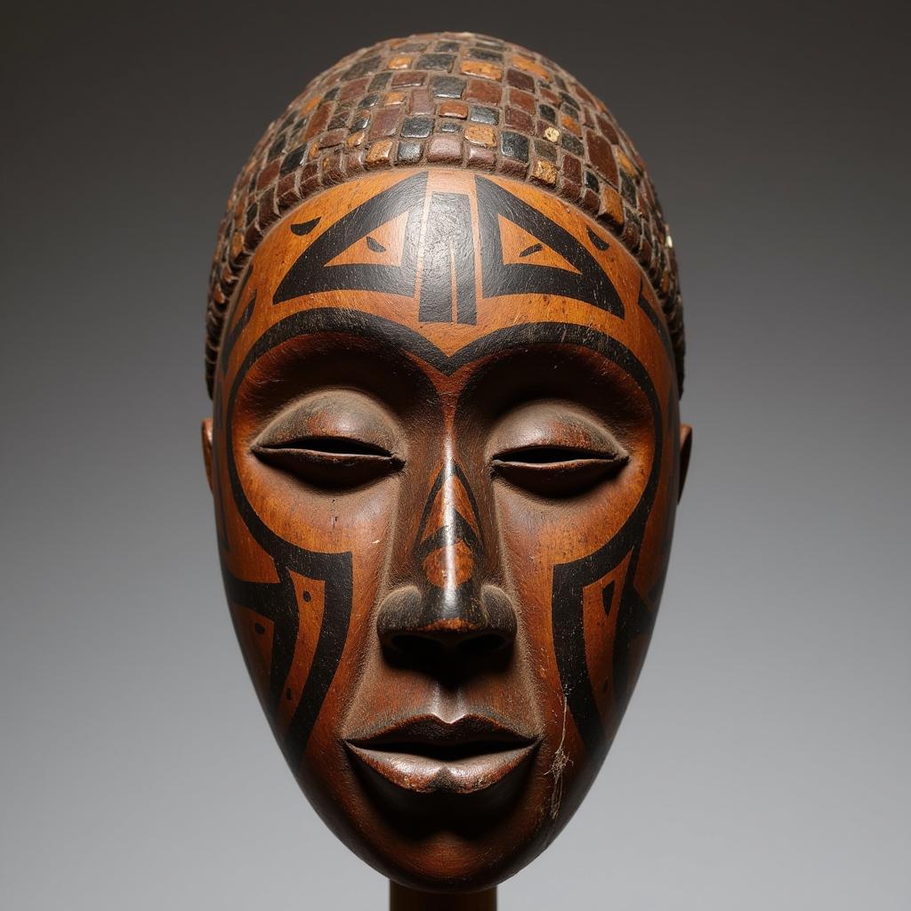 African Mask with Brown Earth Tones