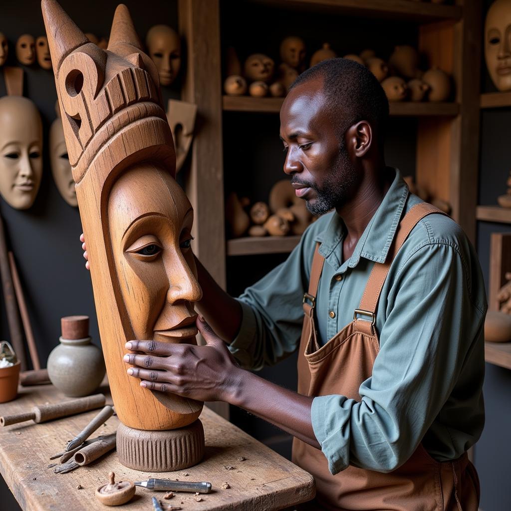 African Mask Carving Ritual