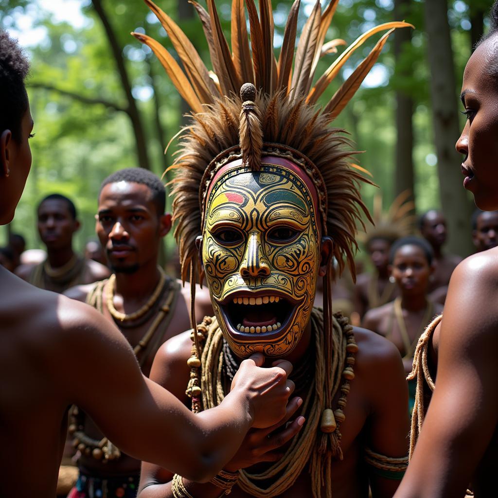 African Mask Used in Traditional Ceremony